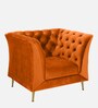 Azalea Fabric 1 Seater Sofa In Rust Colour