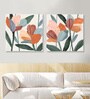 Azalea Joining Multicolor Canvas Unframed Floral Art Print Set of 2