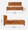 Azalea Sheesham Wood Queen Size Bed In Light Honey Finish With Box Storage