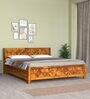 Azalea Sheesham Wood Queen Size Bed In Light Honey Finish With Box Storage