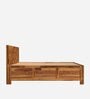 Azalea Sheesham Wood Queen Size Bed In Light Honey Finish With Box Storage