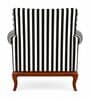Azalea Teak Wood Arm Chair With Suede Fabric In Black And White Color Azalea Teak Wood Arm Chair With Suede Fabric In Black And White Color