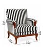 Azalea Teak Wood Arm Chair With Suede Fabric In Black And White Color Azalea Teak Wood Arm Chair With Suede Fabric In Black And White Color