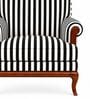 Azalea Teak Wood Arm Chair With Suede Fabric In Black And White Color Azalea Teak Wood Arm Chair With Suede Fabric In Black And White Color
