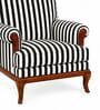 Azalea Teak Wood Arm Chair With Suede Fabric In Black And White Color Azalea Teak Wood Arm Chair With Suede Fabric In Black And White Color