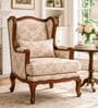 Azalea Teak Wood Lounge Chair With Suede Fabric In Beige Color Azalea Teak Wood Lounge Chair With Suede Fabric In Beige Color