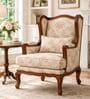 Azalea Teak Wood Lounge Chair With Suede Fabric In Beige Color Azalea Teak Wood Lounge Chair With Suede Fabric In Beige Color