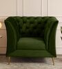 Azalea Velvet 1 Seater Sofa In Olive Green Colour