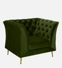 Azalea Velvet 1 Seater Sofa In Olive Green Colour