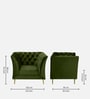 Azalea Velvet 1 Seater Sofa In Olive Green Colour