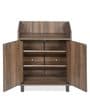 Aze Shoe Cabinet in Walnut Finish