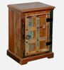 Azealia Reclaimed Wood Bedside Table In Distress Finish