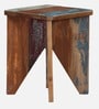 Azealia Reclaimed Wood End Table In Distress Finish