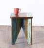 Azealia Reclaimed Wood End Table In Distress Finish