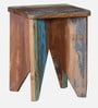 Azealia Reclaimed Wood End Table In Distress Finish