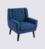 Azriah Boucle Fabric Accent Chair In Blue Colour