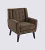 Azriah Boucle Fabric Accent Chair In Brown Colour