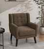 Azriah Boucle Fabric Accent Chair In Brown Colour