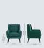 Azriah Boucle Fabric Accent Chair In Green Colour
