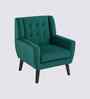 Azriah Boucle Fabric Accent Chair In Green Colour