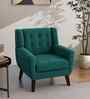 Azriah Boucle Fabric Accent Chair In Green Colour