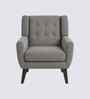 Azriah Boucle Fabric Accent Chair In Grey Colour