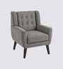 Azriah Boucle Fabric Accent Chair In Grey Colour