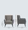 Azriah Boucle Fabric Accent Chair In Grey Colour