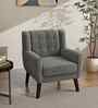 Azriah Boucle Fabric Accent Chair In Grey Colour