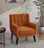 Azriah Boucle Fabric Accent Chair In Orange Colour