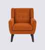 Azriah Boucle Fabric Accent Chair In Orange Colour