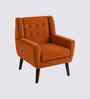 Azriah Boucle Fabric Accent Chair In Orange Colour