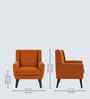Azriah Boucle Fabric Accent Chair In Orange Colour