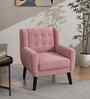 Azriah Boucle Fabric Accent Chair In Pink Colour