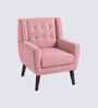 Azriah Boucle Fabric Accent Chair In Pink Colour