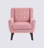 Azriah Boucle Fabric Accent Chair In Pink Colour
