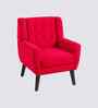 Azriah Boucle Fabric Accent Chair In Red Colour