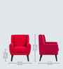 Azriah Boucle Fabric Accent Chair In Red Colour