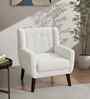 Azriah Boucle Fabric Accent Chair In White Colour
