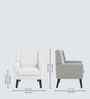 Azriah Boucle Fabric Accent Chair In White Colour