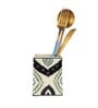 Aztec Green & Black Ceramic Cutlery Holder