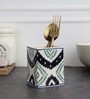 Aztec Green & Black Ceramic Cutlery Holder