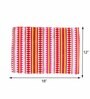 Aztec Red Woven (12 X 18) Stripped Printed (Set of 6) Placemats