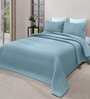 Blue Azure 300GSM King Quilted Bedcover with 2 Pillowcovers