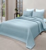 Blue Azure 300GSM King Quilted Bedcover with 2 Pillowcovers