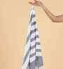 Grey Azure Striped Bath Towel 75 Cm