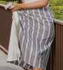 Grey Azure Striped Bath Towel 75 Cm