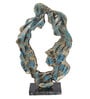 Azure Elegance Blue & Antique Gold Aluminium Showpiece