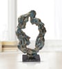 Azure Elegance Blue & Antique Gold Aluminium Showpiece