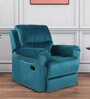 Azure Velvet 1 Seater Manual Recliner in Teal Blue Colour